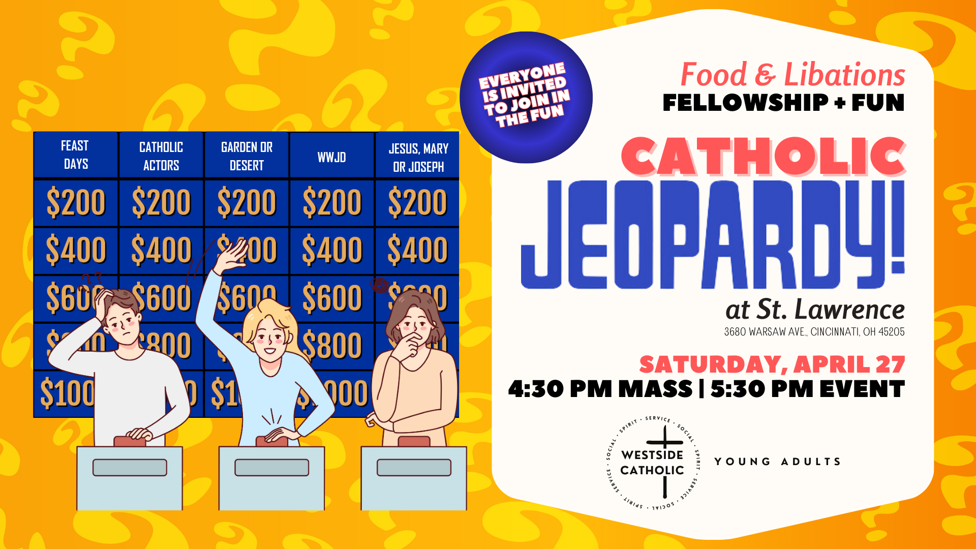 Westside Catholic Young Adult "Catholic Jeopardy" - St. Lawrence ...